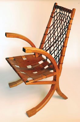 Wharton Esherick. Wagon Wheel Chair. Hickory and laced leather, 1931.