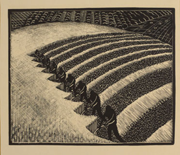 Wharton Esherick. Harvesting. Woodcut, 1927.