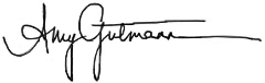 Amy Gutmann, Signature
