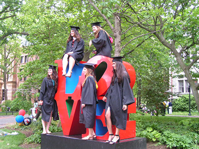 Penn commencement love sculpture