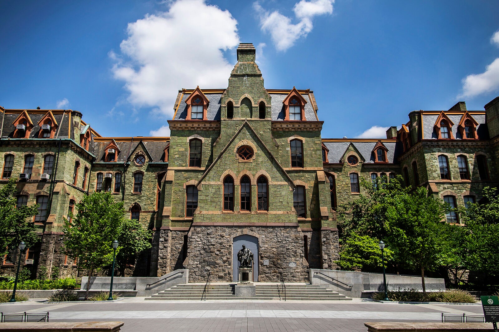 rear of college hall, admissions