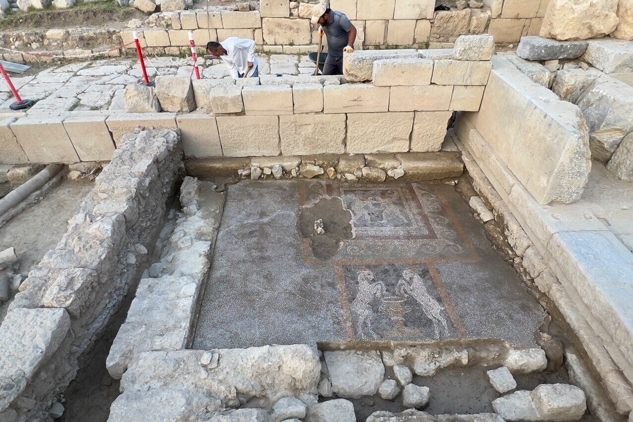 Teos excavation site showing walls and floor of an ancient city council building