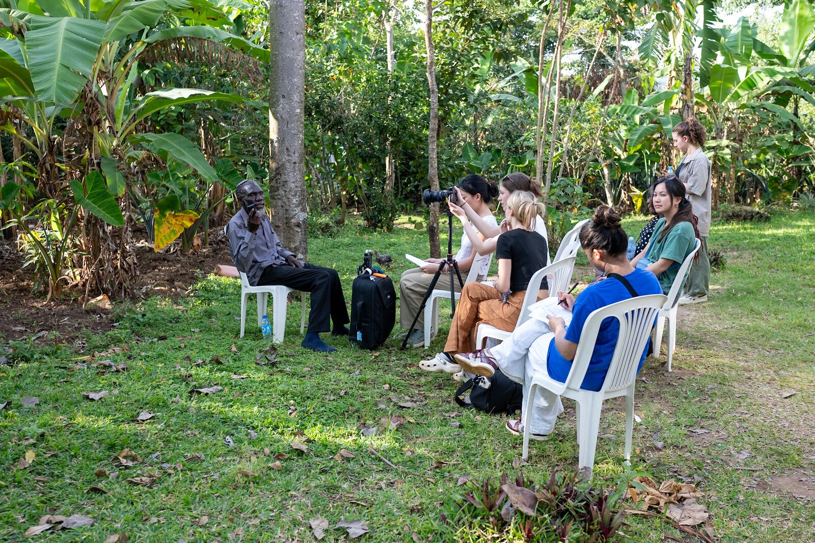penn students in uganda recording oral histories