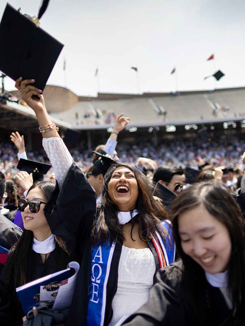 penn graduate cheering during commencement