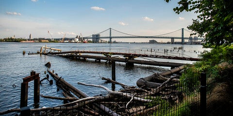 River and a bridge in the background