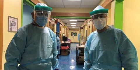 Dentists wearing masks