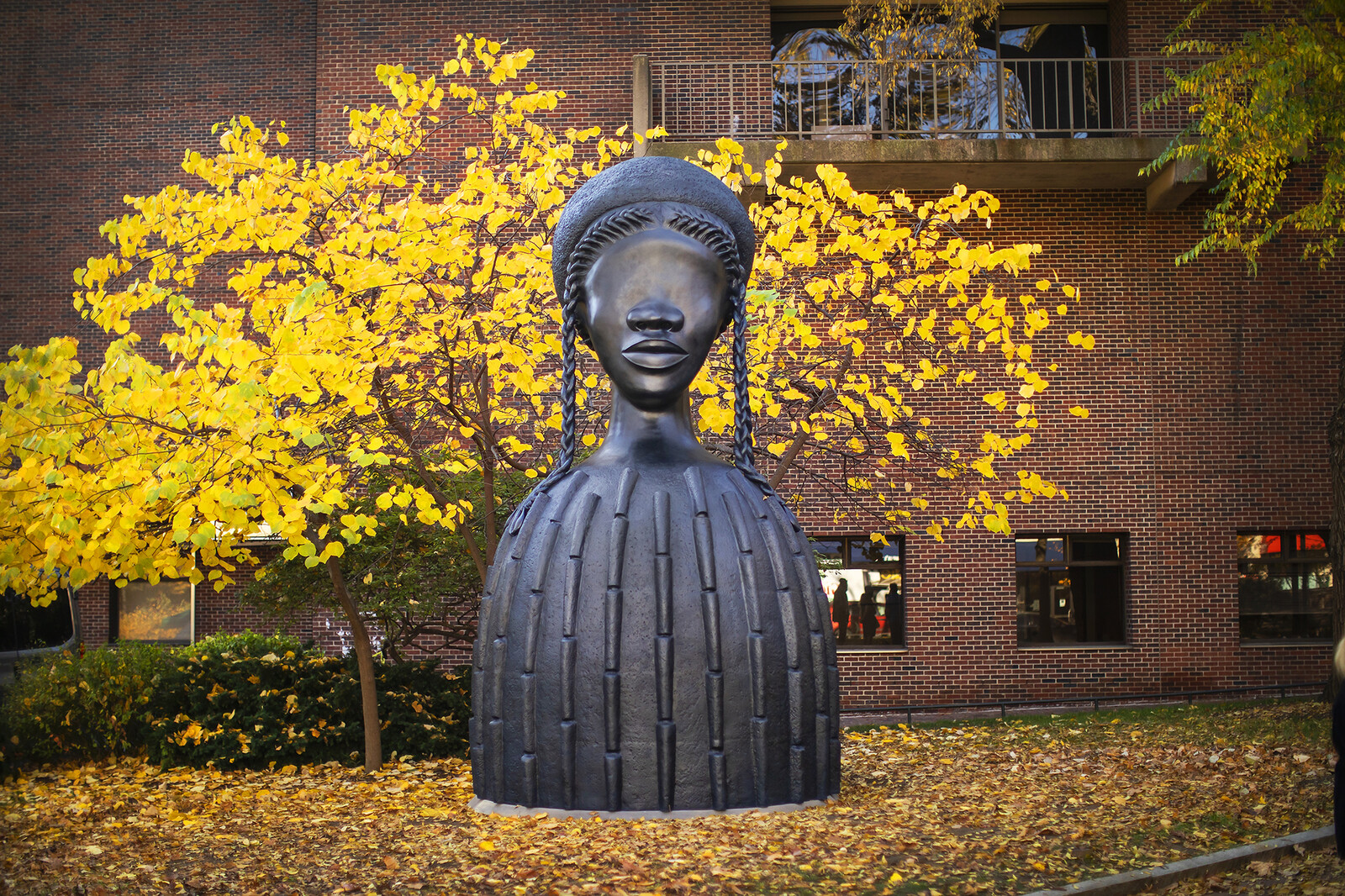 brickhouse sculpture in front of meyerson