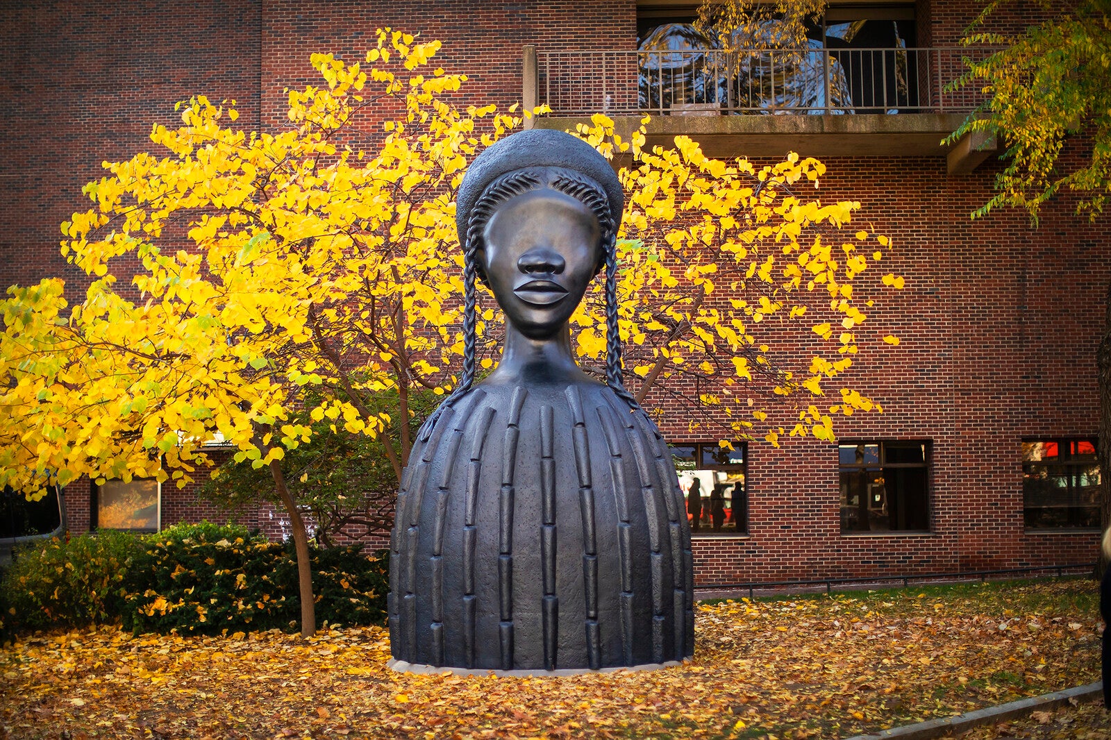 brickhouse sculpture in front of meyerson