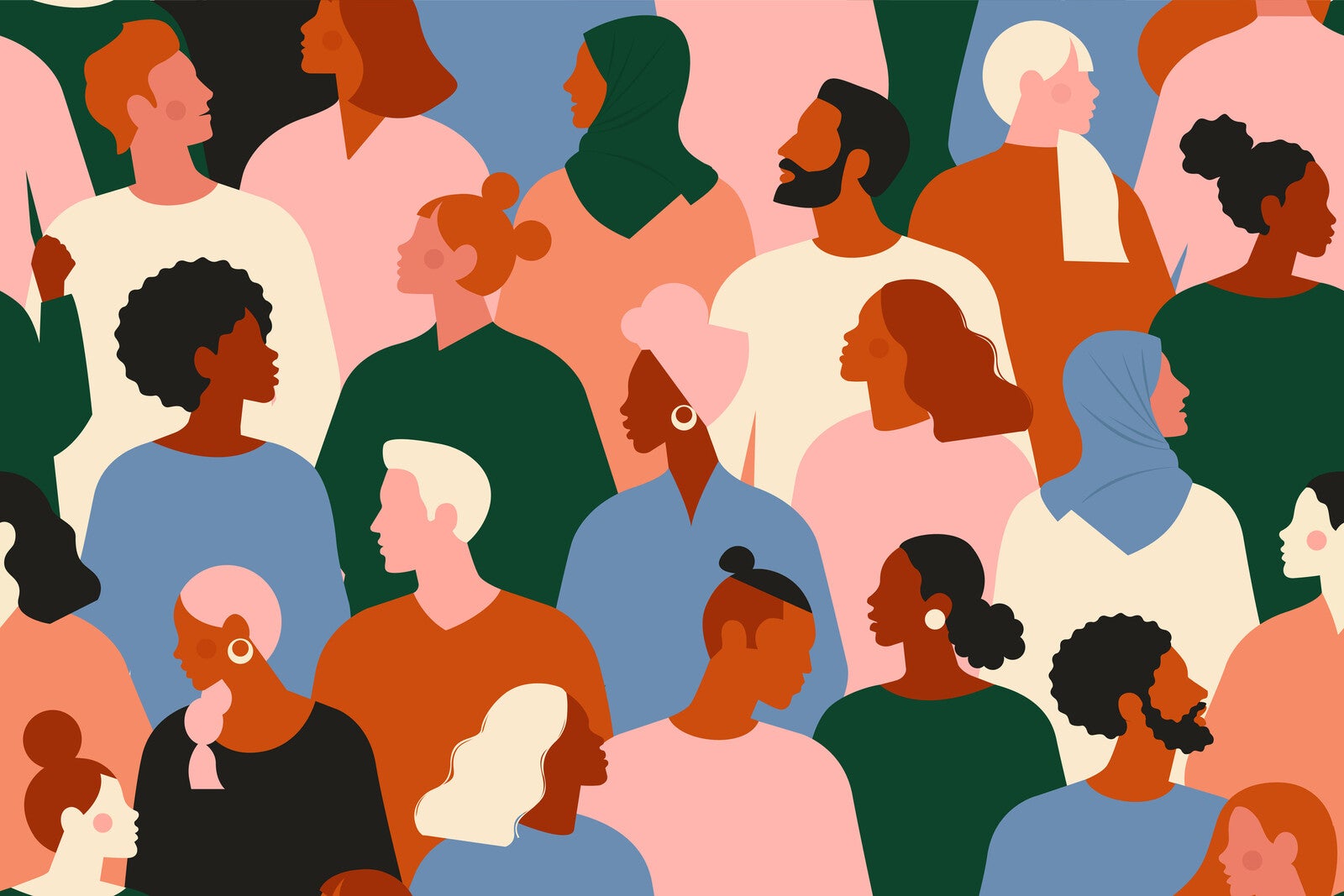 illustration of diverse people