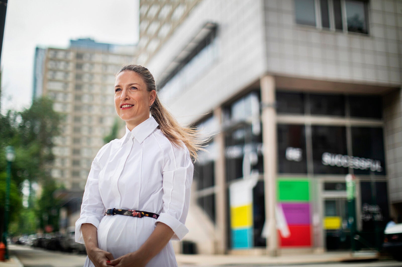 zoe ryan in front of ica