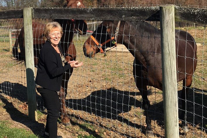 mary berger with horses