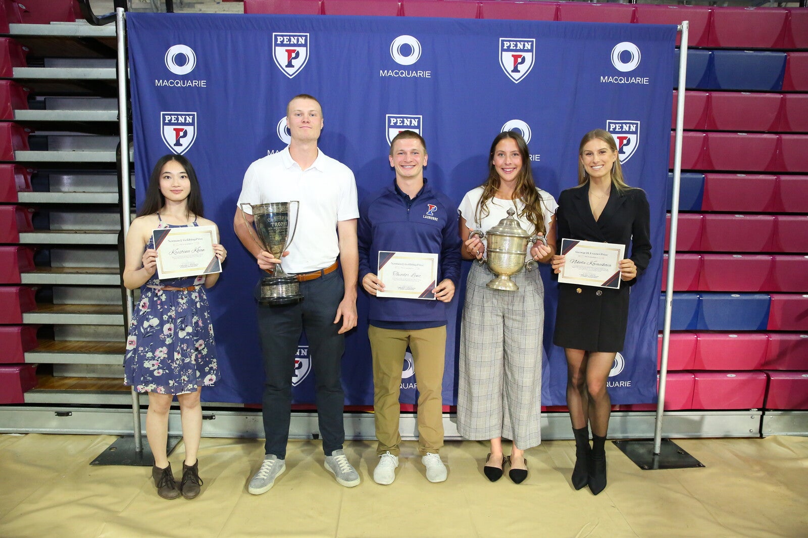 student athletes at awards banquet