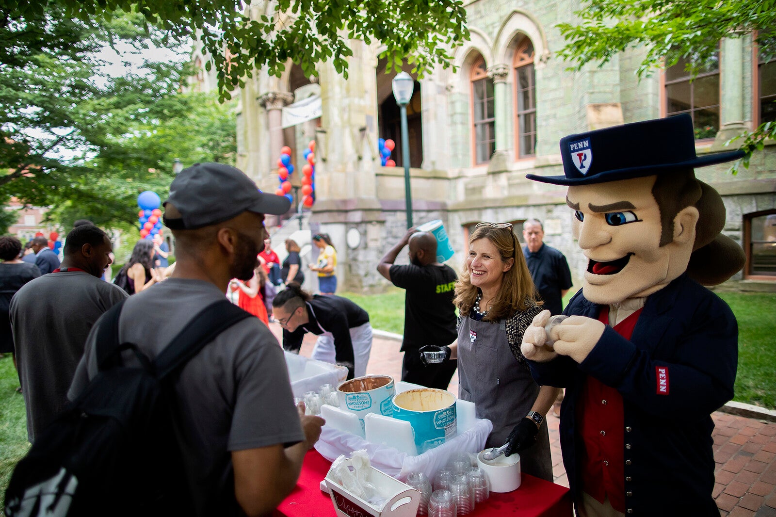 penn president liz magill serving ice cream