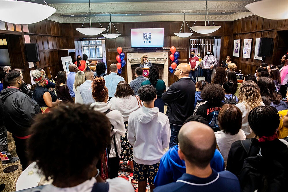 arch reopening ceremony with penn president magill