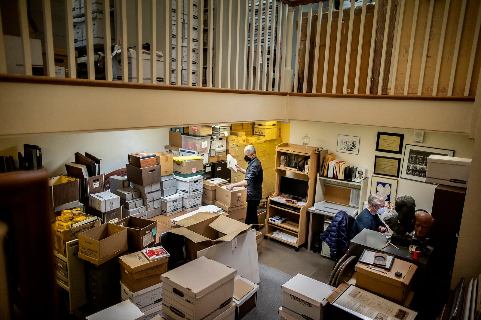 orchestra archives with staff organizing materials