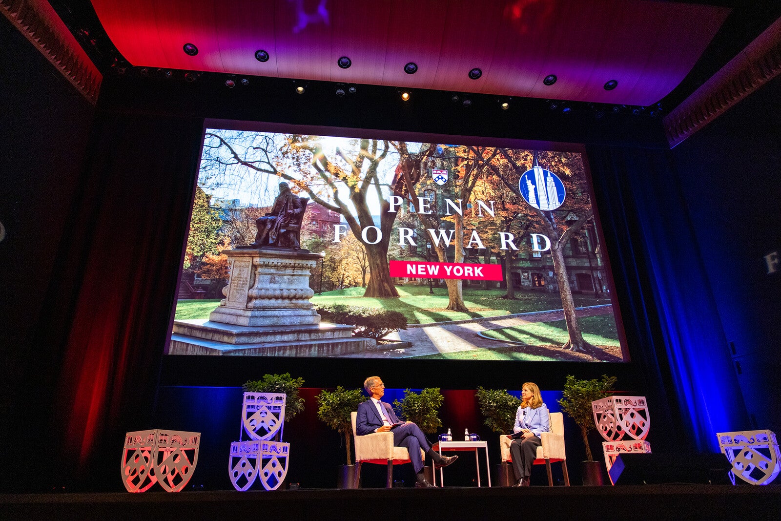 penn president liz magill on stage in new york