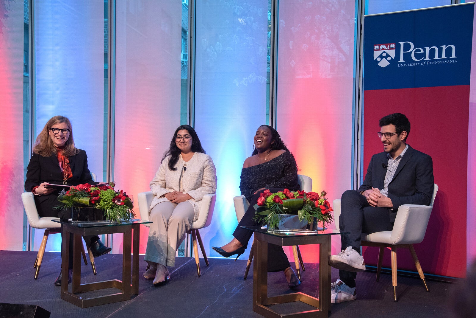 donor event in new york with penn president on stage