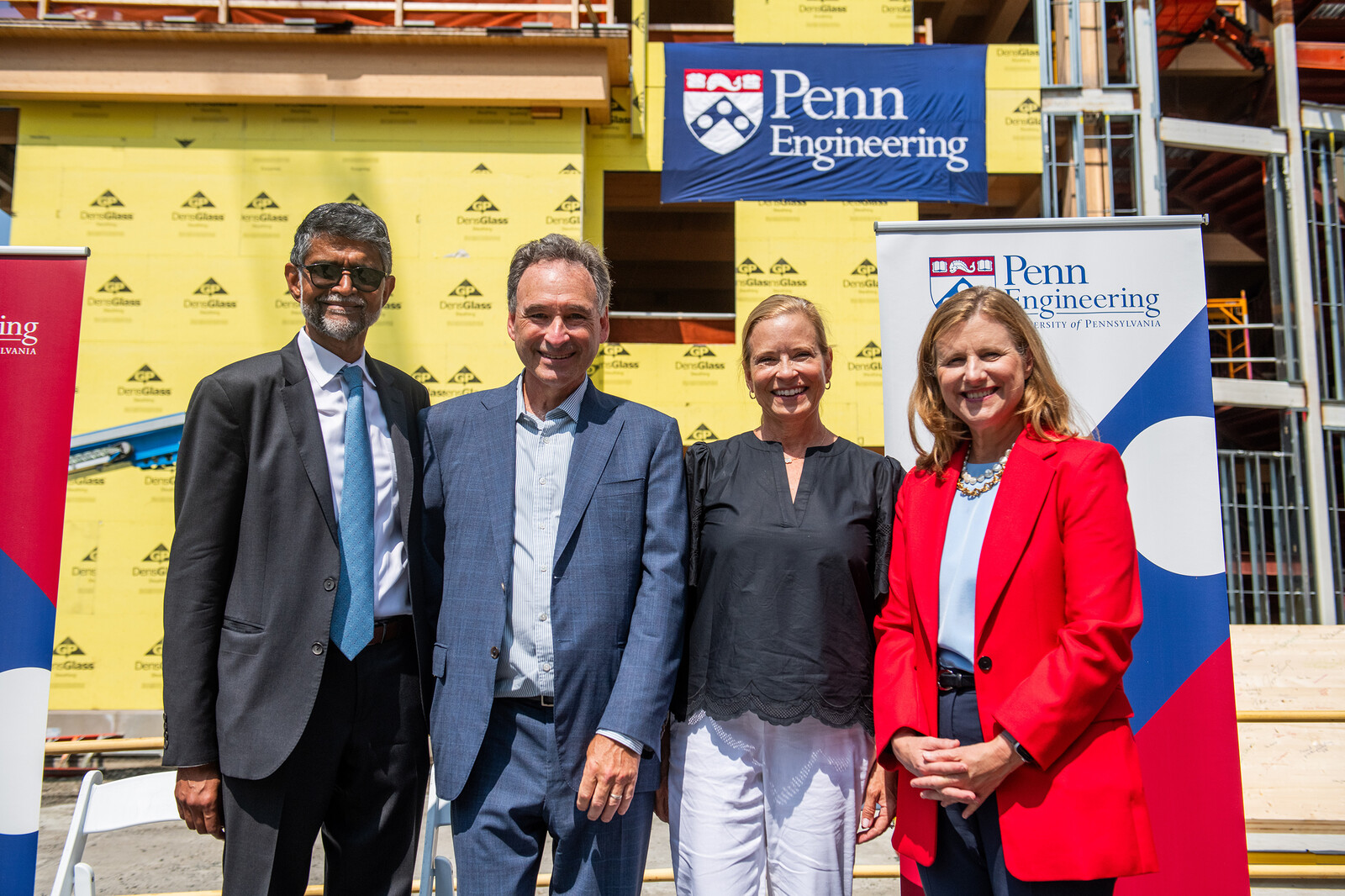 penn president liz magill at amy gutmann hall topping off ceremony