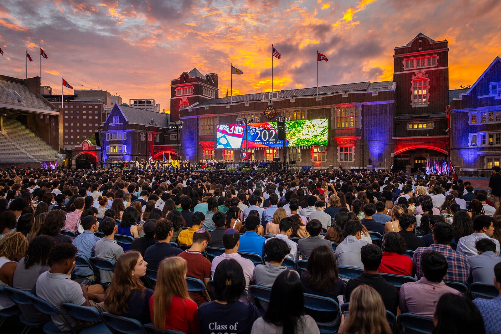 students sit in franklin field during convocation 2023