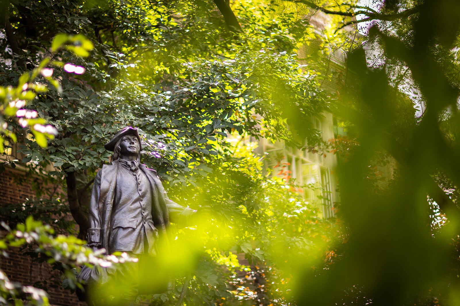 ben franklin in front of franklin field