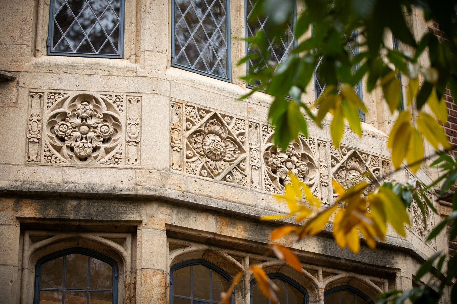 second floor facade of arch building