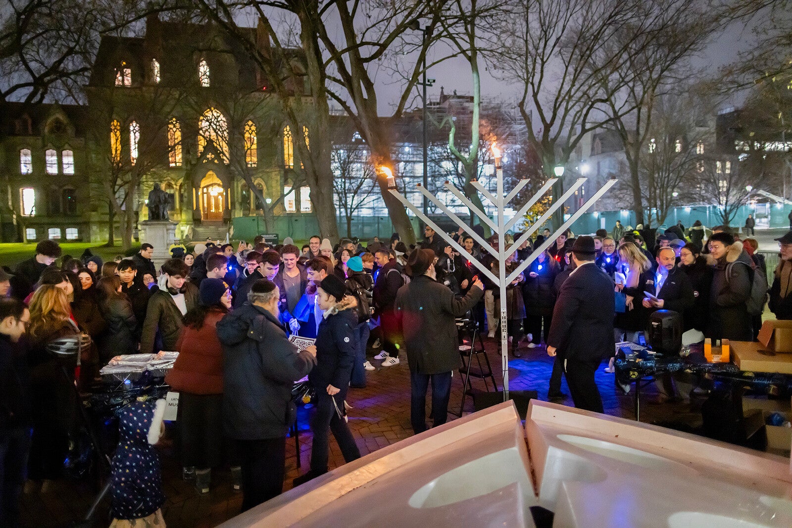 menorah lighting on hanukkah