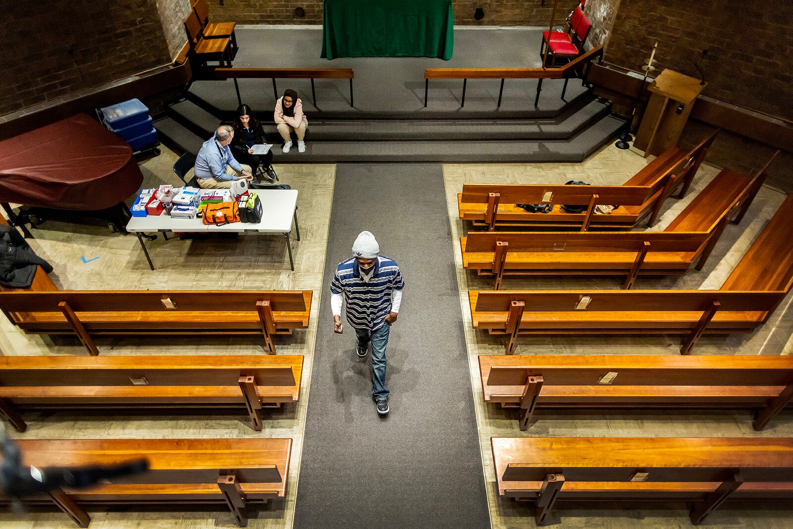 aerial view of congregation