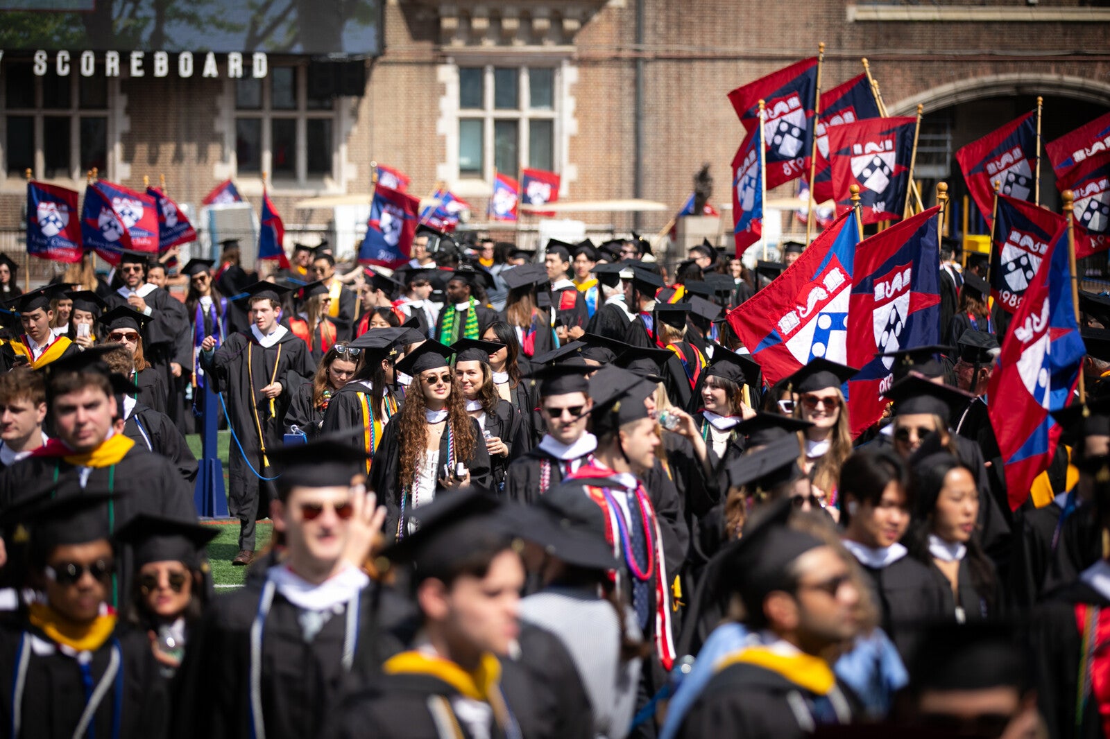 penn students celebrate during commencement