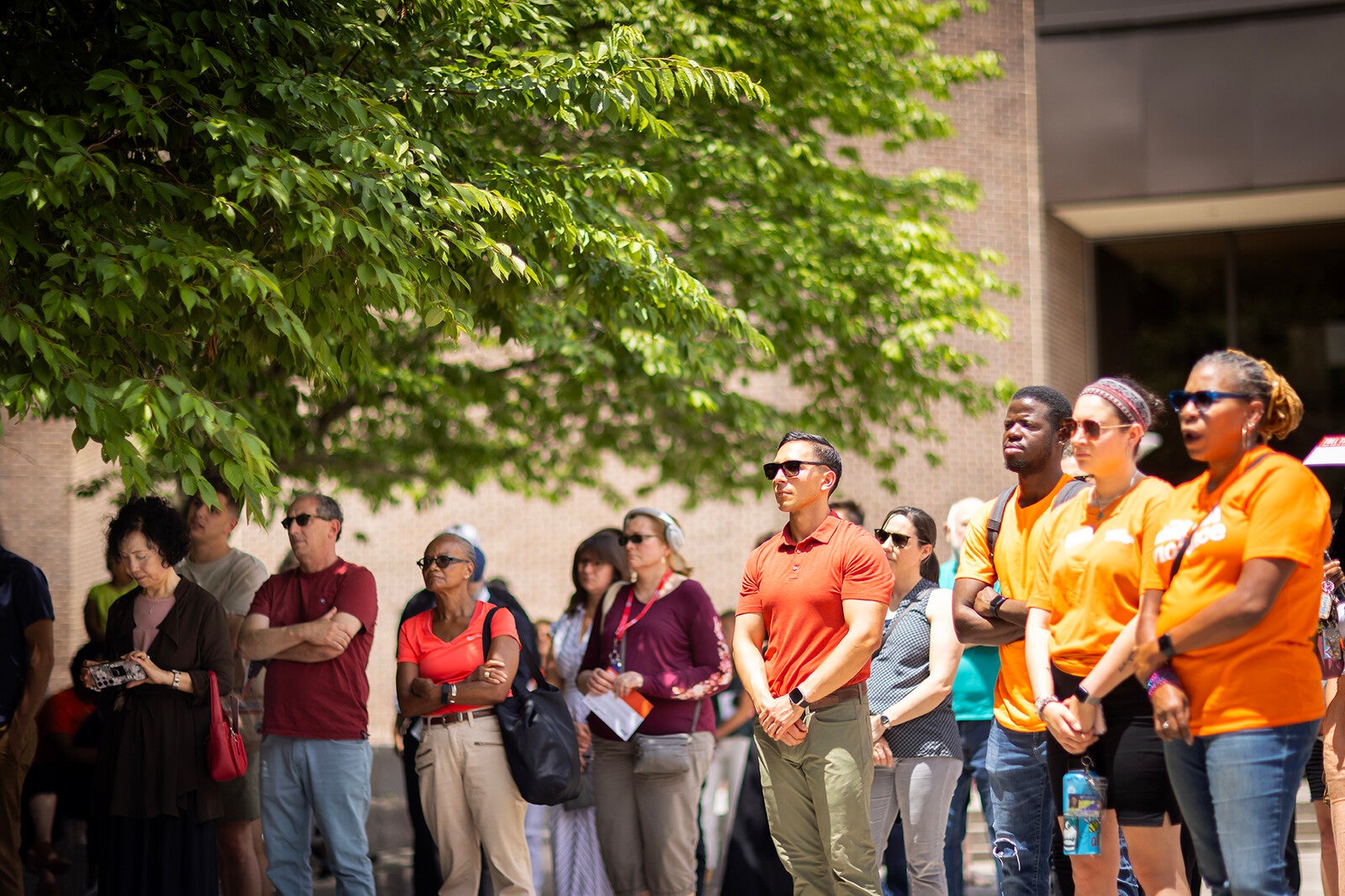penn staff gathering for bell tolls