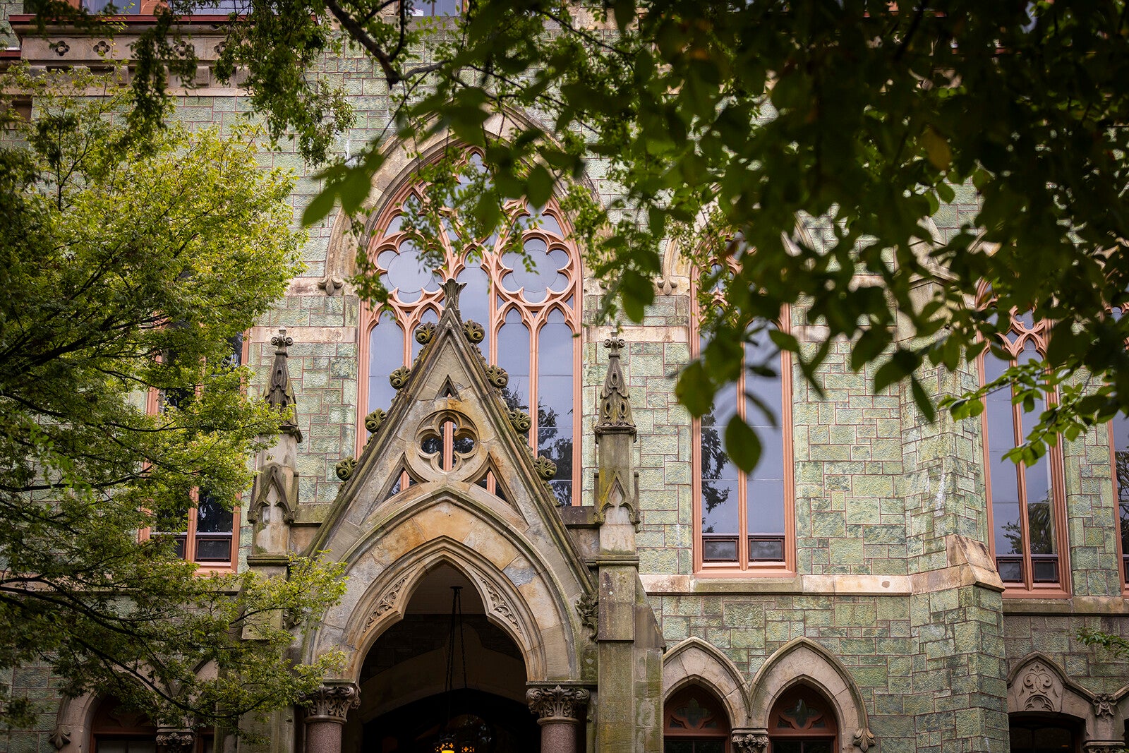 college hall facade close up