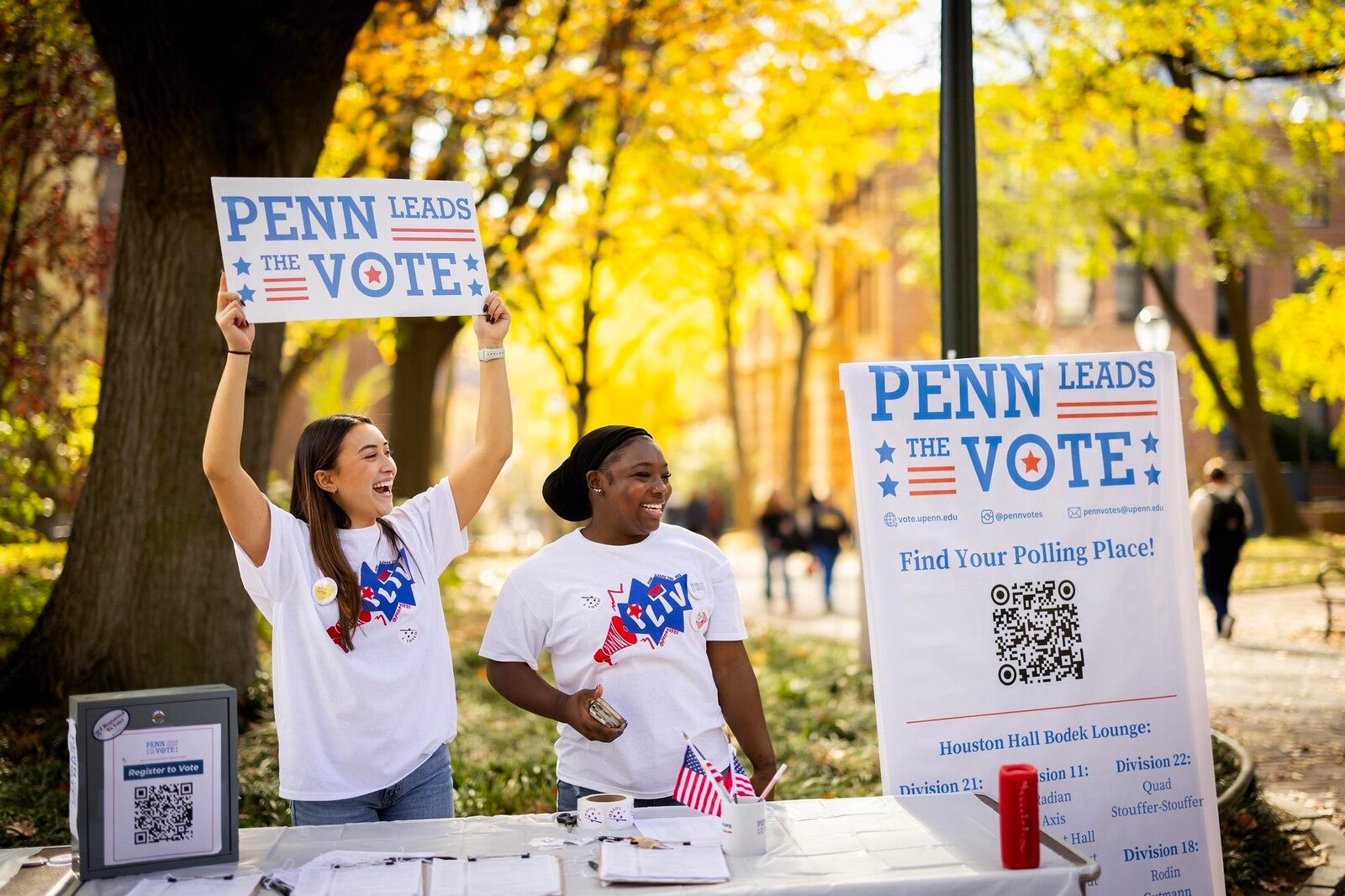 penn leads the vote, college green
