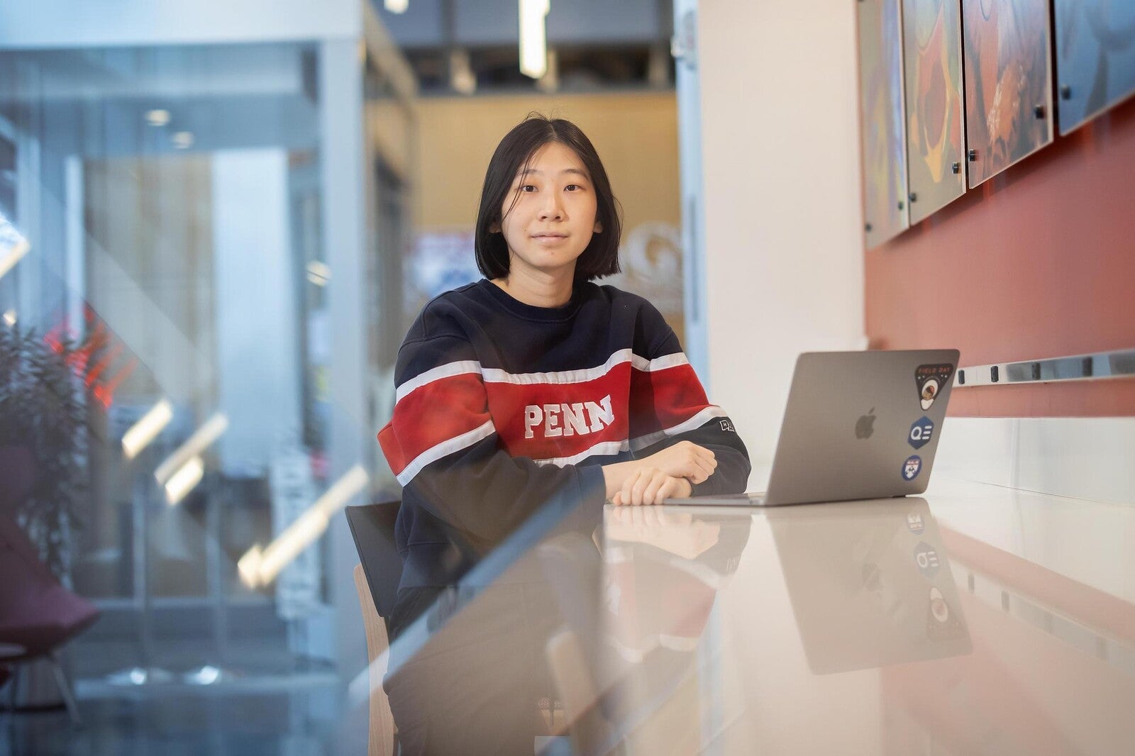 Rachel Liu with laptop
