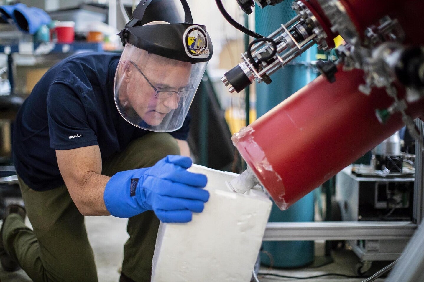 mark devlin working in his lab