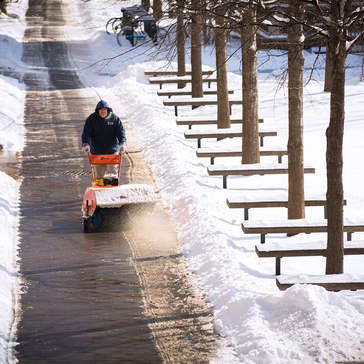 snow removal at the quad