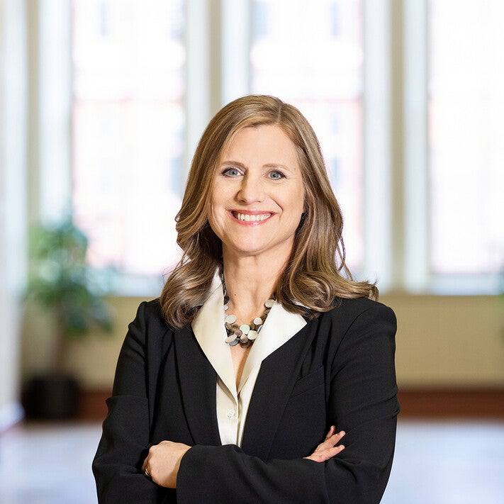 penn president liz magill in college hall