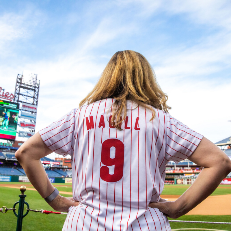 President Liz Magill Throws Out First Pitch at Phillies Baseball Game